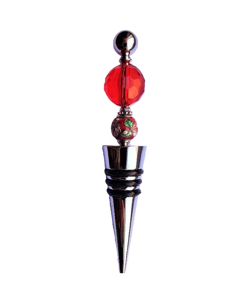Ruby Red Cloisonne Wine Stopper