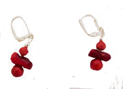 Bamboo Coral Earrings - Sterling Silver