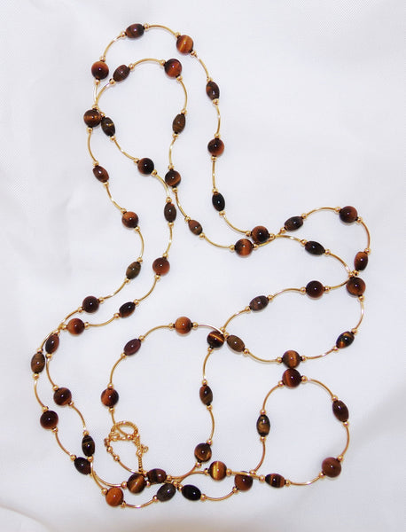Tiger's Eye Tube Necklace