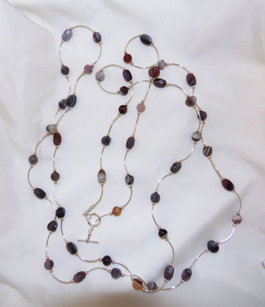 Botswana Agate Tube Necklace