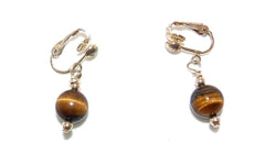 Tiger's Eye Earrings - Sterling Silver