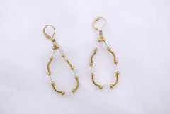 Crystal Hoops Earrings - Sterling Silver