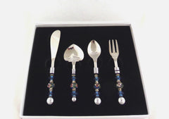 Blue Cloisonne Small Utensil Set