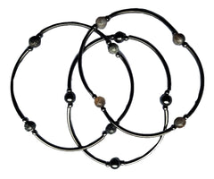 Shades of Gray Combo Skinny Bracelet Set