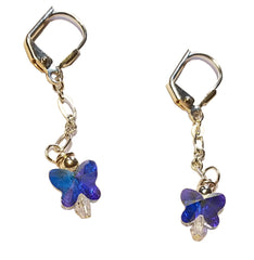 Crystal Butterfly Drop Earrings