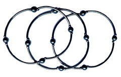 Hematite Skinny Bracelet Set