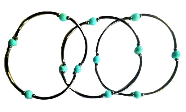 Magnesite Skinny Bracelet Set