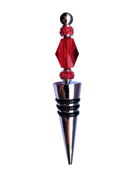Red Crystal Wine Stopper