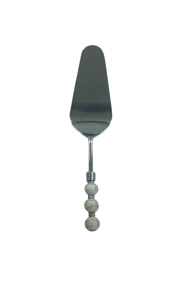 Cream Swirl Serrated Cake Server